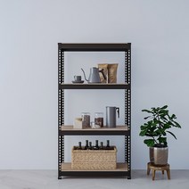 스피드랙 조립식 철제 앵글 선반 4단 800 x 400 x 1500 mm, 블랙, 1개