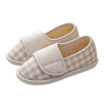 파스텔 체크 무늬 통풍 잘되는 홈실내화, 라이트그레이, 245, 1개