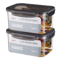 코멧 BPA FREE 클리어 밀폐용기 1300ml, 2p, 단품