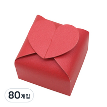 도나앤데코 반짝반짝 하트손잡이 미니 선물상자, 레드, 80개입