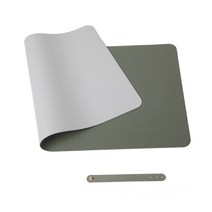 스위스윙거 파스텔 방수 마우스 장패드 양면형 70 x 35 cm, 그린 + 그레이, 1개