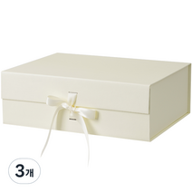 리빙앤도 고급 리본매듭 기프트박스 4호, 아이보리, 3개