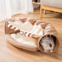딩동펫 반려동물 고양이 숨숨 동굴형 터널하우스, 커피, 1개