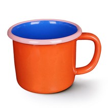 본에나멜웨어 컬러라마 라지 머그 300ml, 레드 + 블루 + 핑크 Rim, 1개