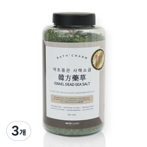 바스참 사해소금 약초 용기형, 1kg, 3개