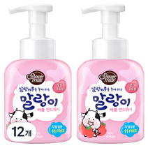 샤워메이트 말랑이 버블 핸드워시 딸기우유향, 500ml, 12개