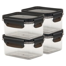 생활엔 클리어 유리처럼 투명한 모듈러 용기 470ml 4P, 4개, 단품