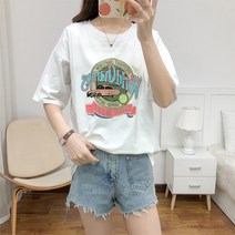 스타 스트릿걸 수유 임부 반팔 티셔츠