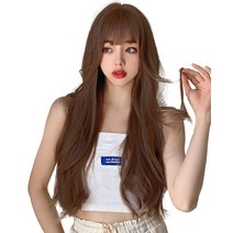 하이유니 그레이스 웨이브 펌 롱 헤어 통가발 가발 70cm + 가발망 + 거치대 세트, 1세트, 통가발(쿨브라운), 랜덤발송(가발망, 거치대)