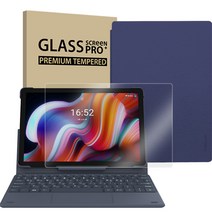 APEX 태블릿PC U10 PRO + 도킹 키보드 + 강화유리필름 + 커버 케이스 세트, 그레이(태블릿 PC), 블루(케이스), 64GB