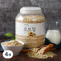 바른곡물 오트밀 PET, 2kg, 4개