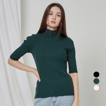 ELLE PARIS 쿼터슬리브 목넥 골지 니트