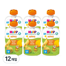 힙 바나나 페어 망고 이유식, 바나나 + 페어 망고 혼합맛, 12개입, 100g