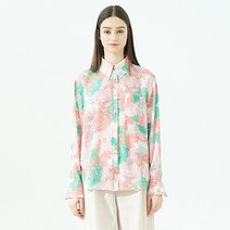 보연 여성용 나염 폴리 셔츠 블라우스 020