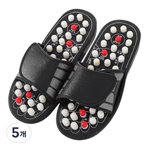 탑건강 쿠션 지압 슬리퍼 L, 5개, 블랙