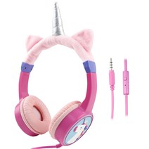[쿠팡수입] 라이키드 유니콘 어학용 청력보호 어린이 유선 헤드셋, 핑크 (유니콘), LIK-HP02