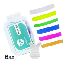 래쉬업 속눈썹펌 U컬 3종 + L컬 3종 컬러 롯트 + Y 브러쉬 세트, 혼합색상, 6세트