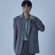 웨이즈 남성용 체크 세미오버 블레이저