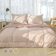 바자르 모노체크 나노화이바 차렵이불 세트