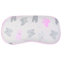 화모 모달 3D 에어 매쉬 분리형 땅콩 베개 + 커버 세트, 핑크곰