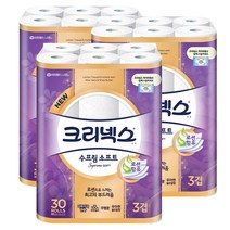 크리넥스 천연펄프 3겹 수프림소프트 30m, 30개입, 3개