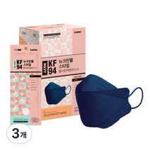 뉴크린웰 스타일 황사마스크 대형 KF94, 30개입, 3개, 네이비