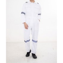 미화부장 빅사이즈 일체형 스즈키 반사띠 작업복 정비복 용접복 점프수트, 01 하얀색, 1개