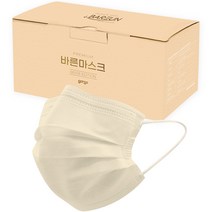 고르고 바른 일회용 마스크 성인용, 50개입, 1개, 베이지