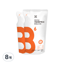 레인보우샵 B6 주방세제 액티브 베이킹소다 워터 리필, 400ml, 8개