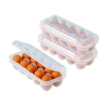 [계란보관용기] 상상공간 톡톡톡 센스있는 계란 달걀 보관 케이스 용기 정리함 보관함 트레이 24구, 1+1개