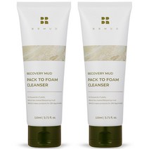 비알머드 리커버리 머드 팩 투 폼 클렌저, 2개, 110ml