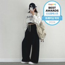 위드후이린 여성용 인생핏 트레이닝 밴딩 와이드 팬츠 (롱/기본 2단기장)