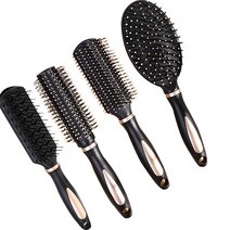 고급 헤어브러쉬 4종세트, 1세트, 블랙   골드