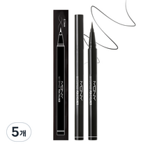 맥퀸뉴욕 워터프루프 펜 아이라이너 0.6g, 딥 블랙, 5개