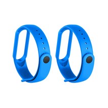 디씨네트워크 샤오미 미밴드5/6 호환 베이직 실리콘 밴드 스트랩, 네이비블루, 2개