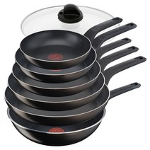 테팔 티타늄 액티쿡 후라이팬 7종세트, 블랙커피, 프라이팬 20+프라이팬 24+프라이팬 26+프라이팬 28+프라이팬 30+볶음팬 28+유리뚜껑28