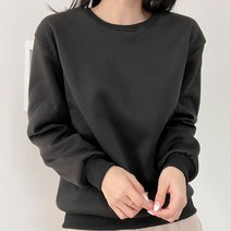 오키 여성용 클래식 기모 무지 맨투맨