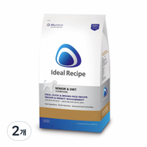 아이디얼레시피 강아지 시니어 앤 다이어트 건식사료, 1kg, 2개
