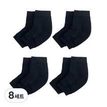 생활더하기 풋케어 발 뒤꿈치 보습 패드 양말 블랙, 1매, 8세트