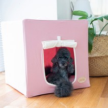 올치 강아지 고양이 멀티 사각 방석 하우스 + 매트, 핑크