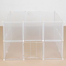 딩동펫 반려동물 울타리 소형 23p + 안전문 세트, 투명
