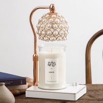 캔들백화점 크리스탈 진주 사라 캔들워머 +소이 캔들 세트 레몬750g, 로즈골드(화이트)