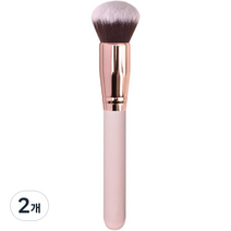미니맥시 꼼꼼하게 발리는 파운데이션 브러쉬, 둥근형 핑크, 2개