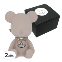 라띠크제이 엠블럼 베어 차량용 방향제 벤츠 베이지 + 리필 베이비파우더 5ml, 2세트