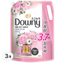 다우니 생화향기 컬렉션 섬유유연제 스프링 가든 러브 리필, 2.6L, 3개