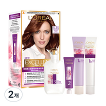 로레알파리 엑셀랑스 듀오크림 염모제, 5.35호 구리빛 자연 갈색, 2개, 96g