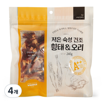 원더푸드 반려동물 저온숙성 건조간식 240g, 4개, 황태 + 오리 혼합맛