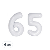 마켓감성 다양한 숫자 풍선 2p 세트, 하얀색(6, 5), 4세트