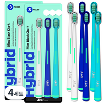 아케이 리빙 하이브리드 이중모 민트블랙 차크칫솔 3종 세트, 4세트, 3개