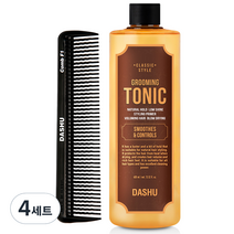 다슈 클래식 대용량 볼륨 그루밍 토닉 워터 왁스 400ml + 포마드 전용 콤브빗 세트, 4세트